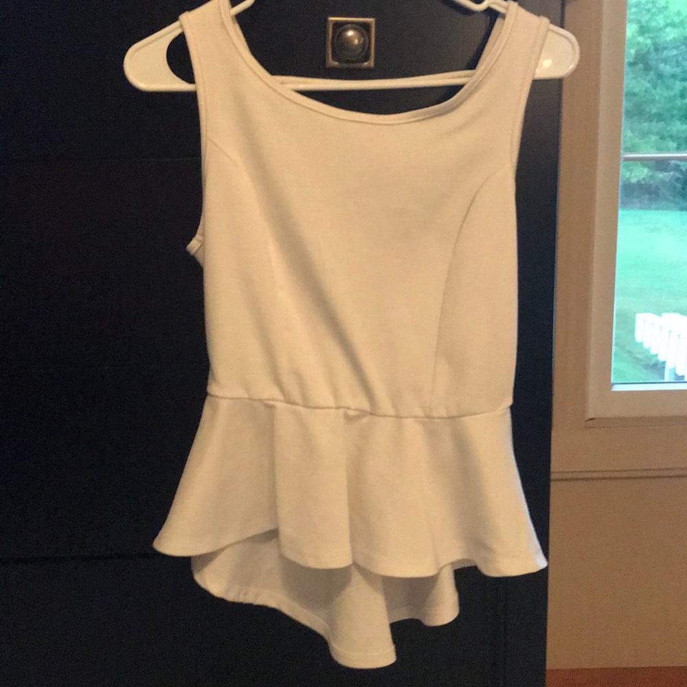 White backless peplum